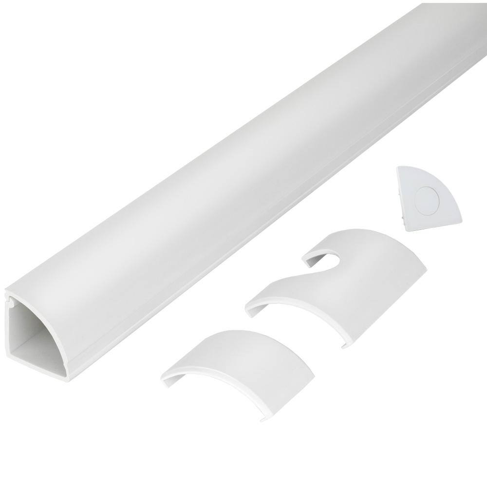 Commercial Electric 5 ft. 14 Round Baseboard Cord Channel White A60-5W