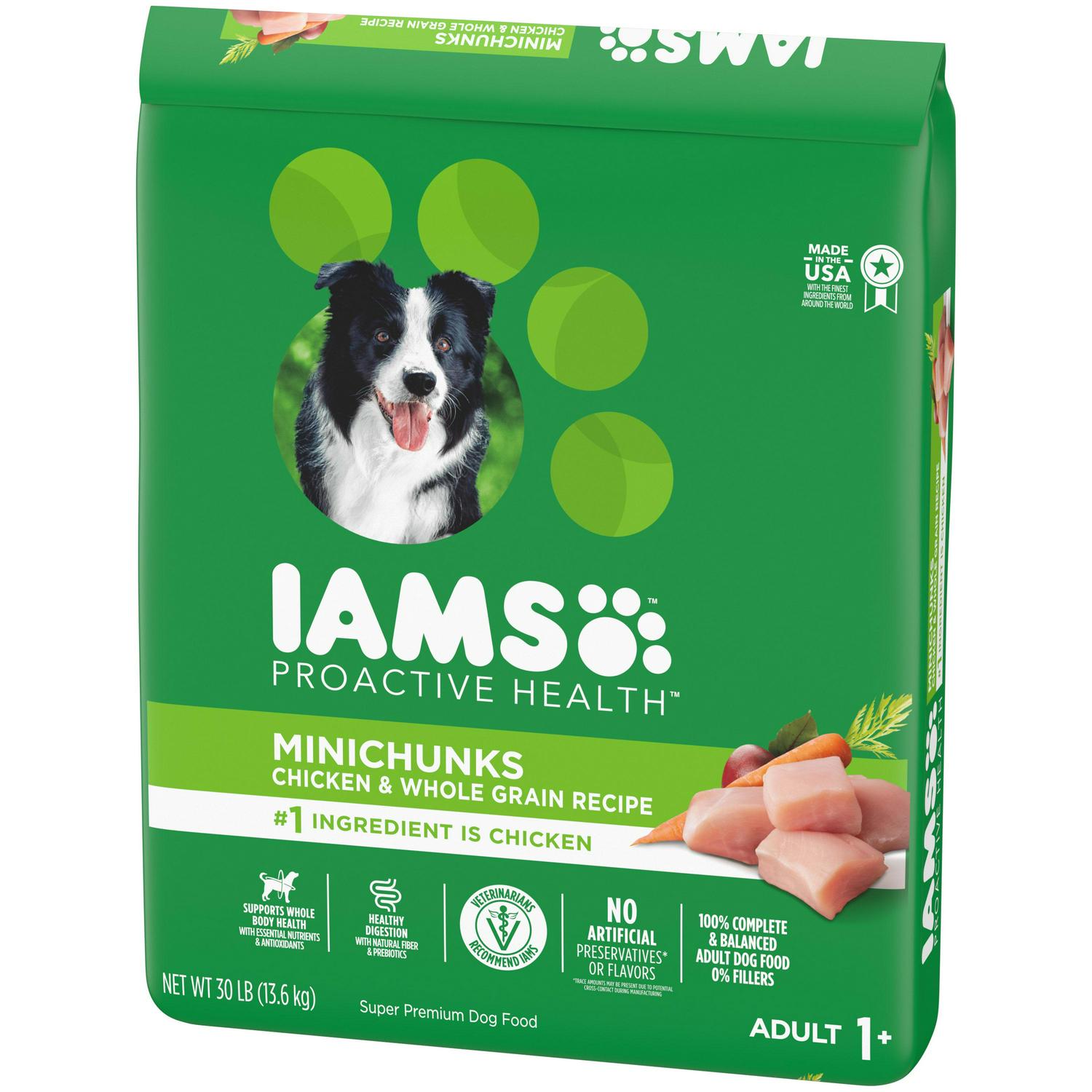 IAMS Adult Minichunks Small Kibble High Protein Dry Dog Food with Real Chicken 30 lb Bag  Crowdfused