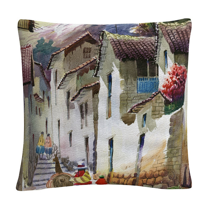 Baldwin Masters Fine Art Cuzco I Tuscan Architectural Village Decorative Pillow， 16