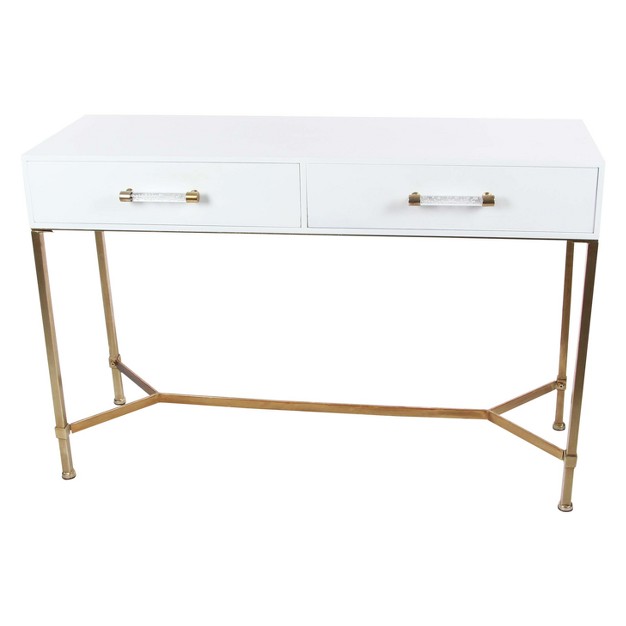 Metal And Wood Rectangular Console Table Olivia amp May