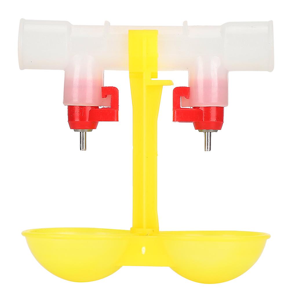 11pcs Double Nipple Chicken Cup Waterer Ball Valve Drinker With 2 Bowls Hanging Feederg1/2