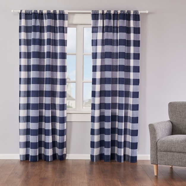 Camden Plaid Lined Curtain Panel With Rod Pocket Levtex Home