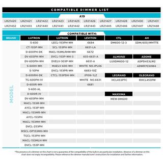 LUXRITE 60-Watt Equivalent A19 Dimmable LED Light Bulb Enclosed Fixture Rated 5000K Daylight White (48-Pack) LR21423-48PK