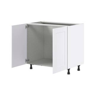 J COLLECTION Wallace Painted Warm White Shaker Assembled Sink Base Kitchen Cabinet (36 in. W x 34.5 in. H x 24 in. D) DSSB36FH-WA