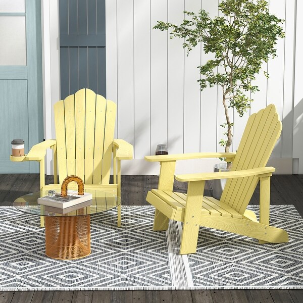 Gymax Patio HIPS Outdoor Weather Resistant Slatted Chair Adirondack