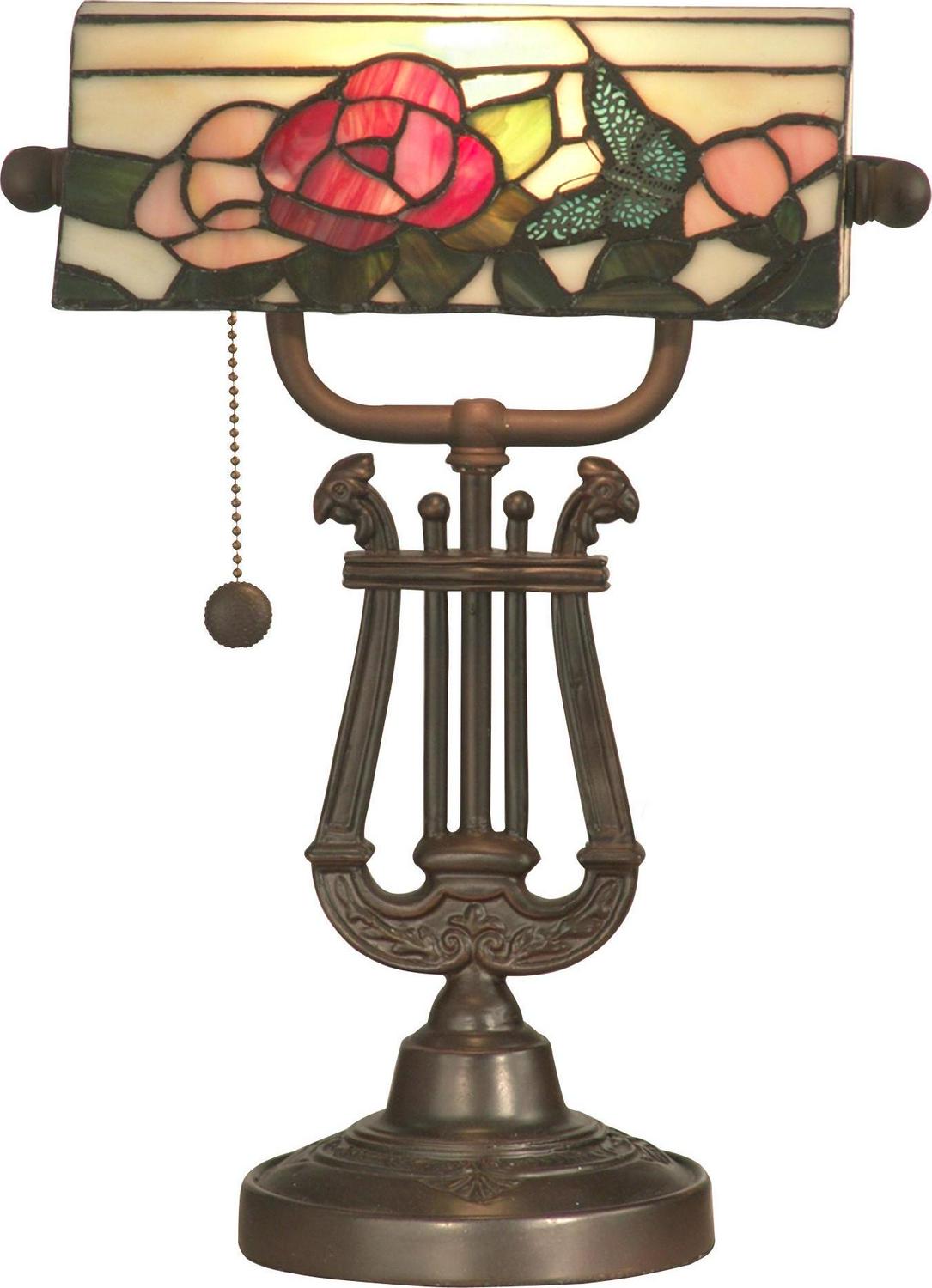 Broadview Bank Metal and Resin Desk Lamp in Antique Bronze Finish