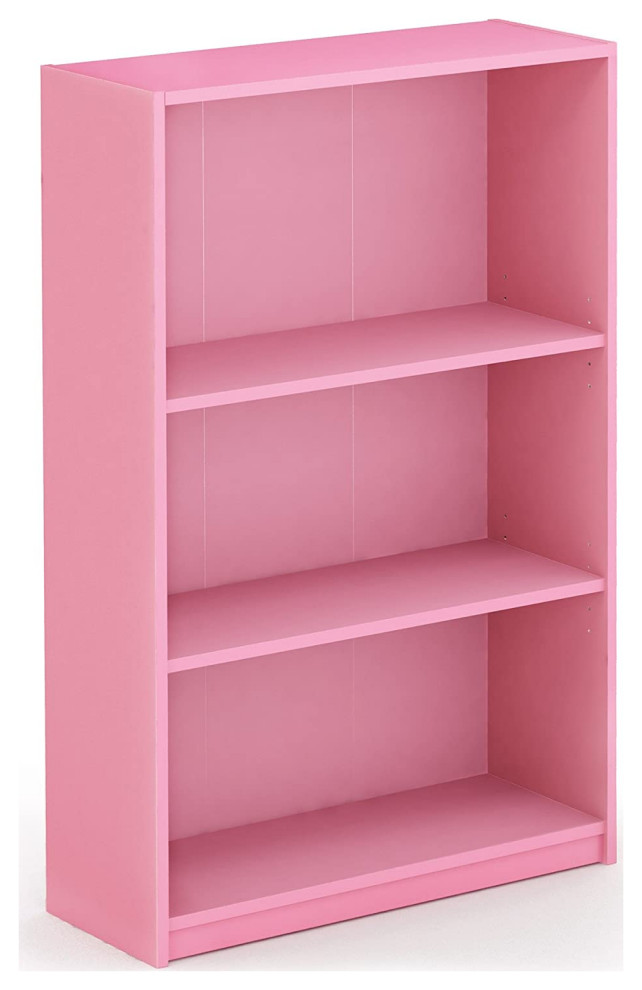 3 Tier Adjustable Shelf Bookcase  Pink   Contemporary   Bookcases   by Imtinanz  LLC  Houzz