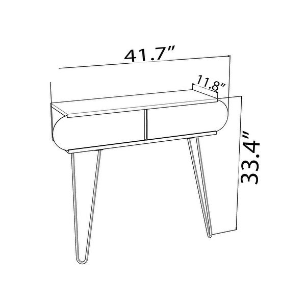 2-Drawers Wtih Wood Base Sideboard 2 Metal Legs Sideboard