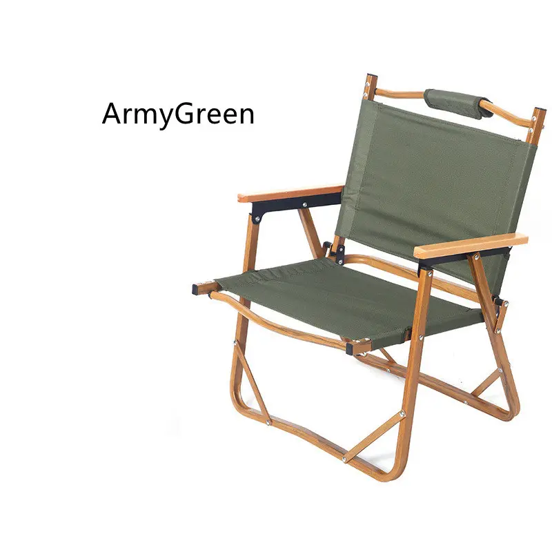 Aluminum Wood Grain Chair Portable Camping Outdoor Folding Chair Low Chair Kermit Fishing Rest Stool camping   hiking