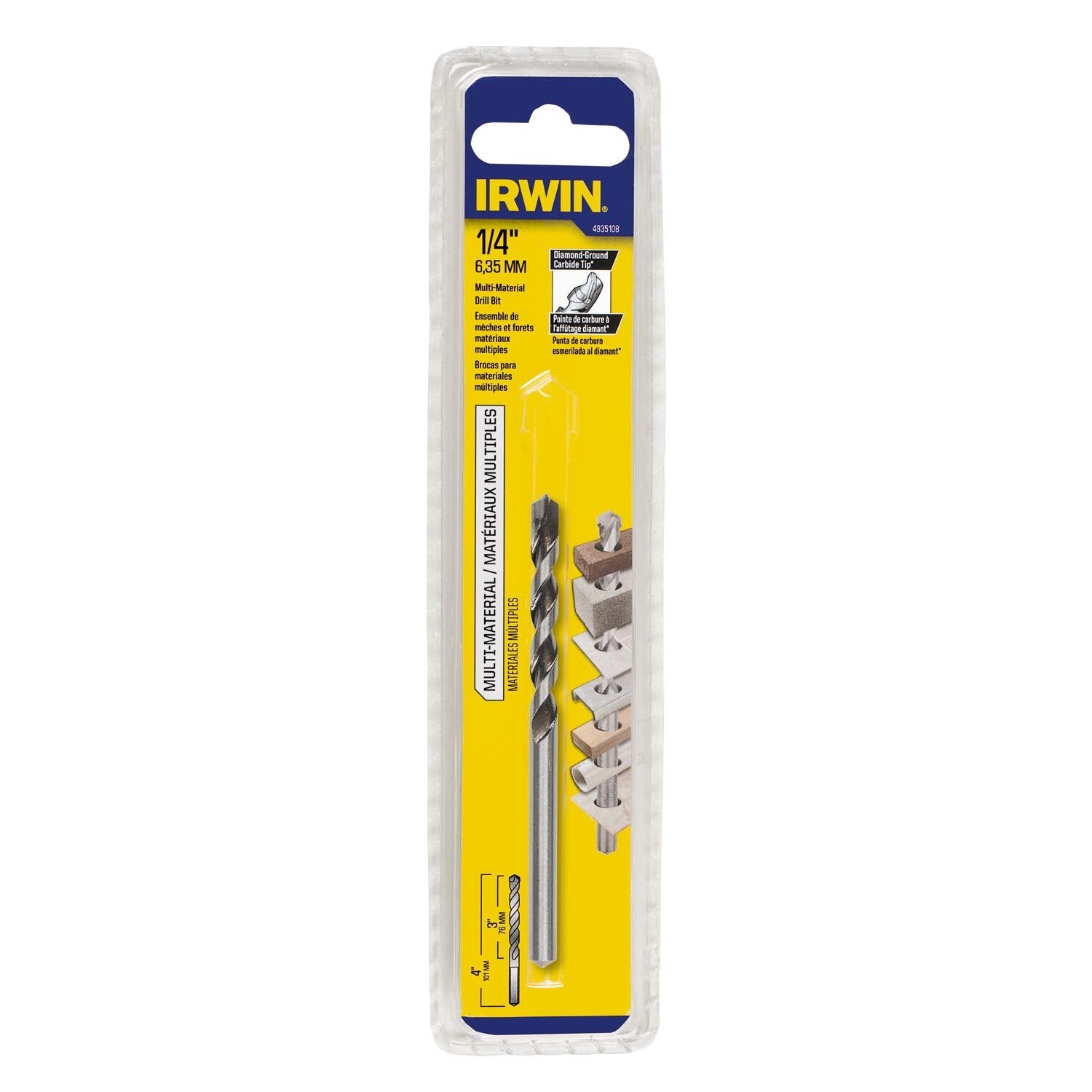 Irwin 1/4 in. X 4 in. L Carbide Tipped Percussion Drill Bit 1 pk