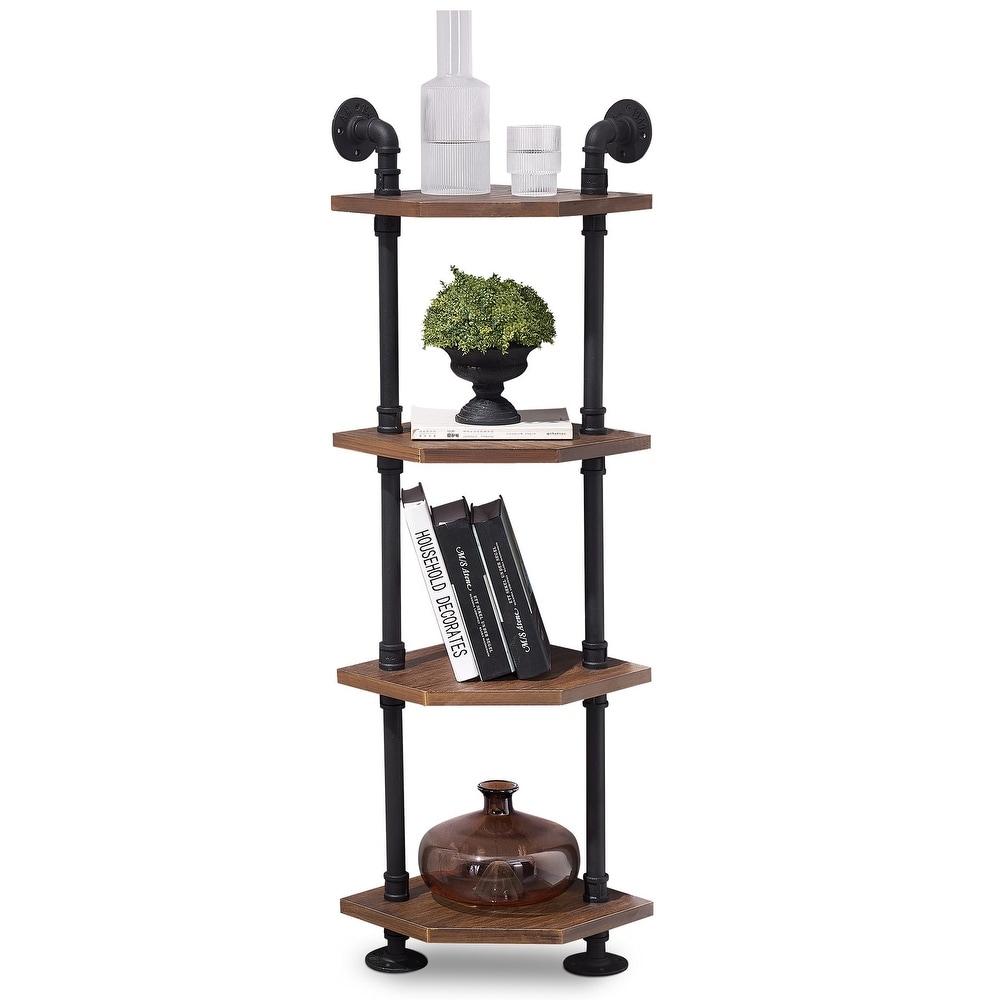 MCombo Industrial Wall Mount Pipe Shelves  Solid Wood