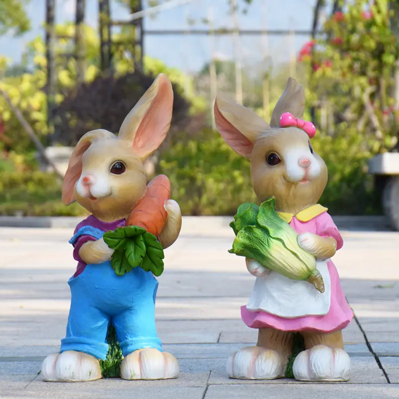 Factory Direct Sales Of Large Outdoor Garden Sculpture Cartoon Bunny Easter Garden Decoration Outdoor Ornaments