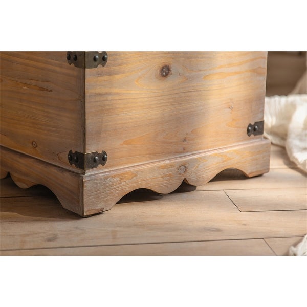 Set of 2 Solid Wood Storage Nesting End Table