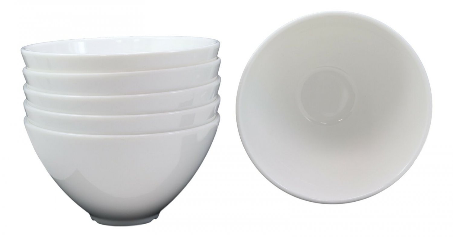 1 Restaurant Supply Contemporary Round White Jade Melamine Soup Salad Bowls Set 6 EBR02