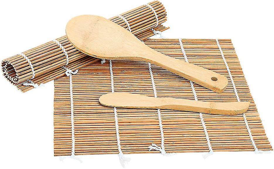 Sushi Making Kit， Delamu Bamboo Sushi Mat， Including 2 Sushi Rolling Mats， 5 Pairs Of Chopsticks， 1 Paddle， 1 Spreader， 1 Beginner Guide Pdf， Roll On，