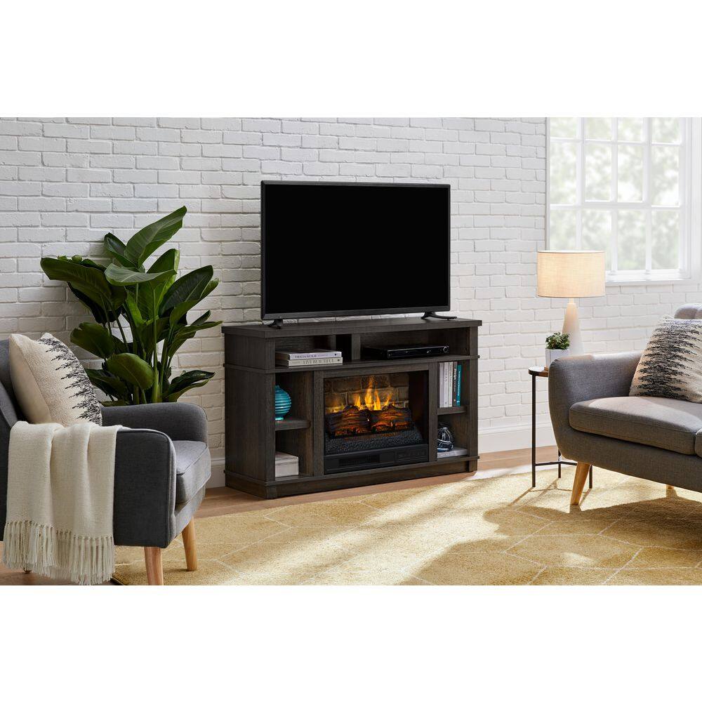 StyleWell Maynard 48 in. Freestanding Electric Fireplace TV Stand in Cappuccino with Ash Grain HDFP48-56E