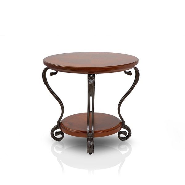 Copper Grove Finnich Traditional Cherry Round Side Table