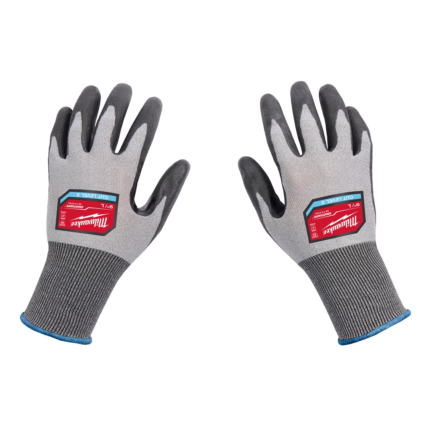 MW Unisex Indoor/Outdoor Dipped Gloves Black/Gray L 1 ct