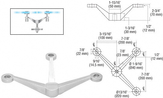 CRL Stainless 3 Way Arm Heavy Duty Post or Column ...