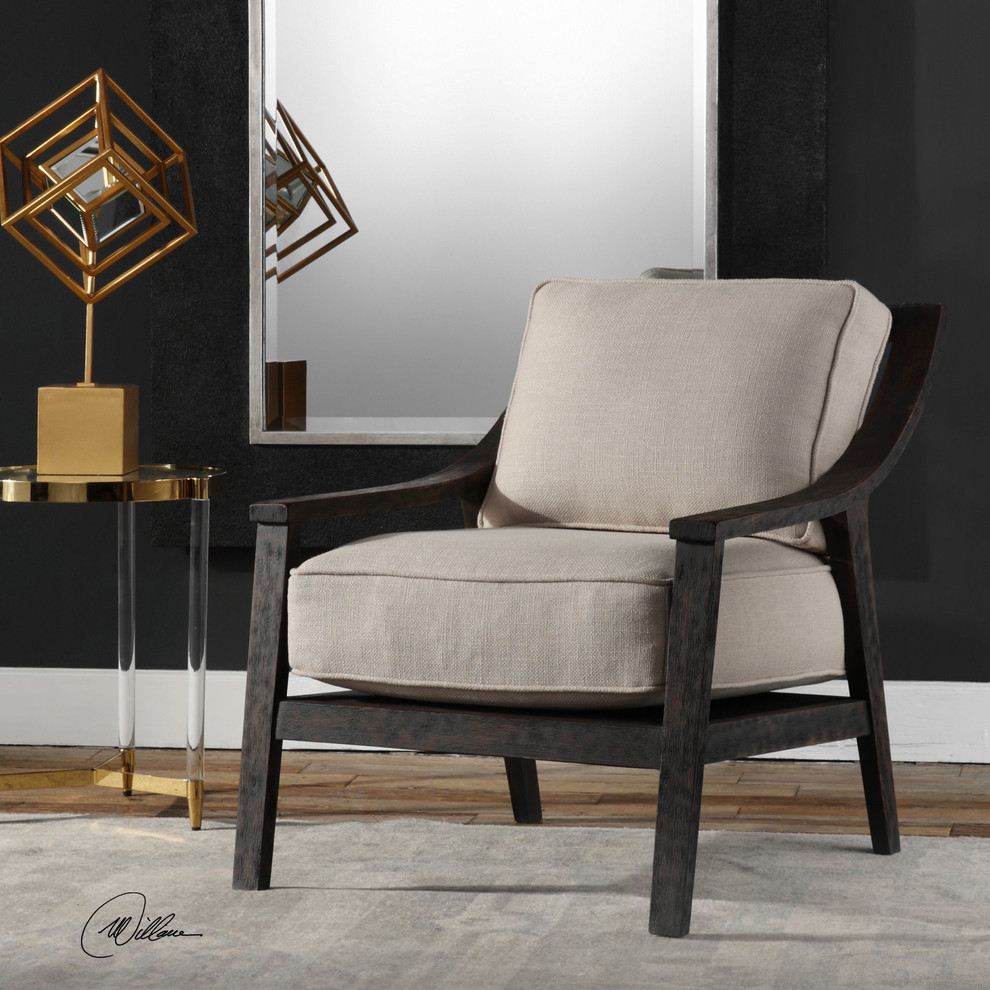 Uttermost Lyle Beige Accent Chair   Transitional   Armchairs And Accent Chairs   by Buildcom  Houzz