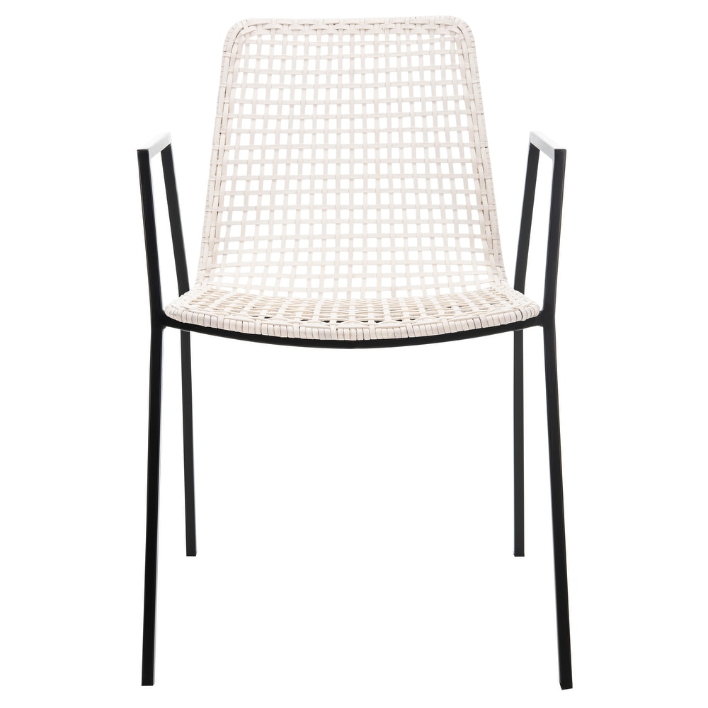 SAFAVIEH Wynona Woven White Leather Dining Chairs (Set of 2)   20\