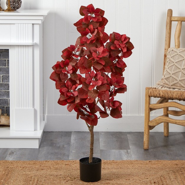 Nearly Natural 4-ft Autumn Pomegranate Artificial Tree