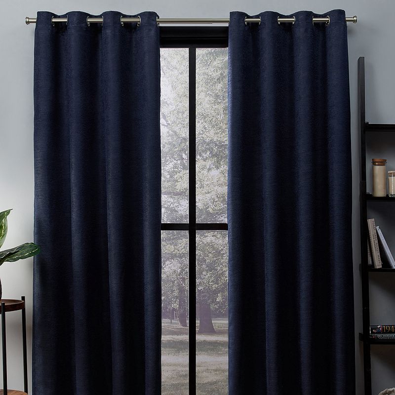 Exclusive Home 2-pack Oxford Textured Sateen Woven Blackout Window Curtains