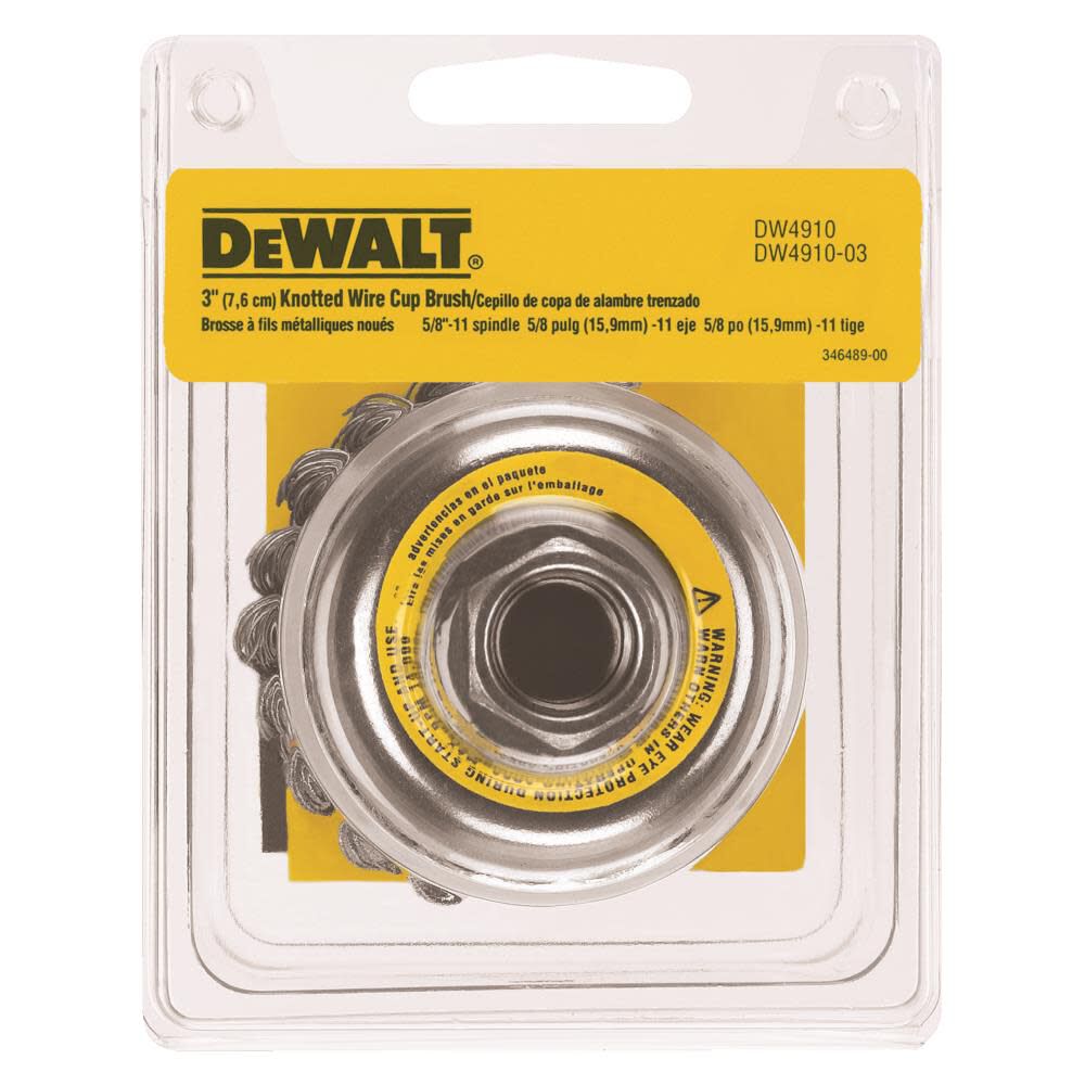 DEWALT 3-in x 5/8 to 11-in Cup Brush - Knotted DW4910 from DEWALT