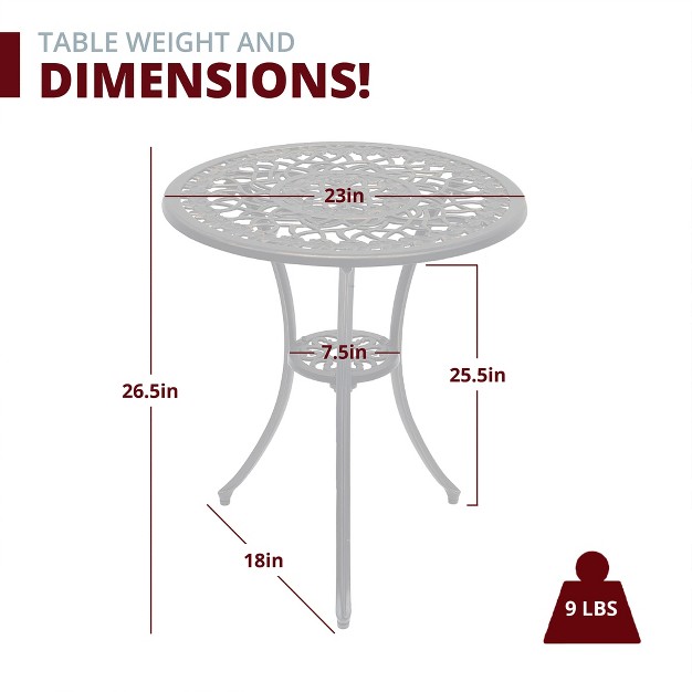 Zia 3 piece Patio Bistro Table Set In Oil Rubbed Bronze Kinger Home