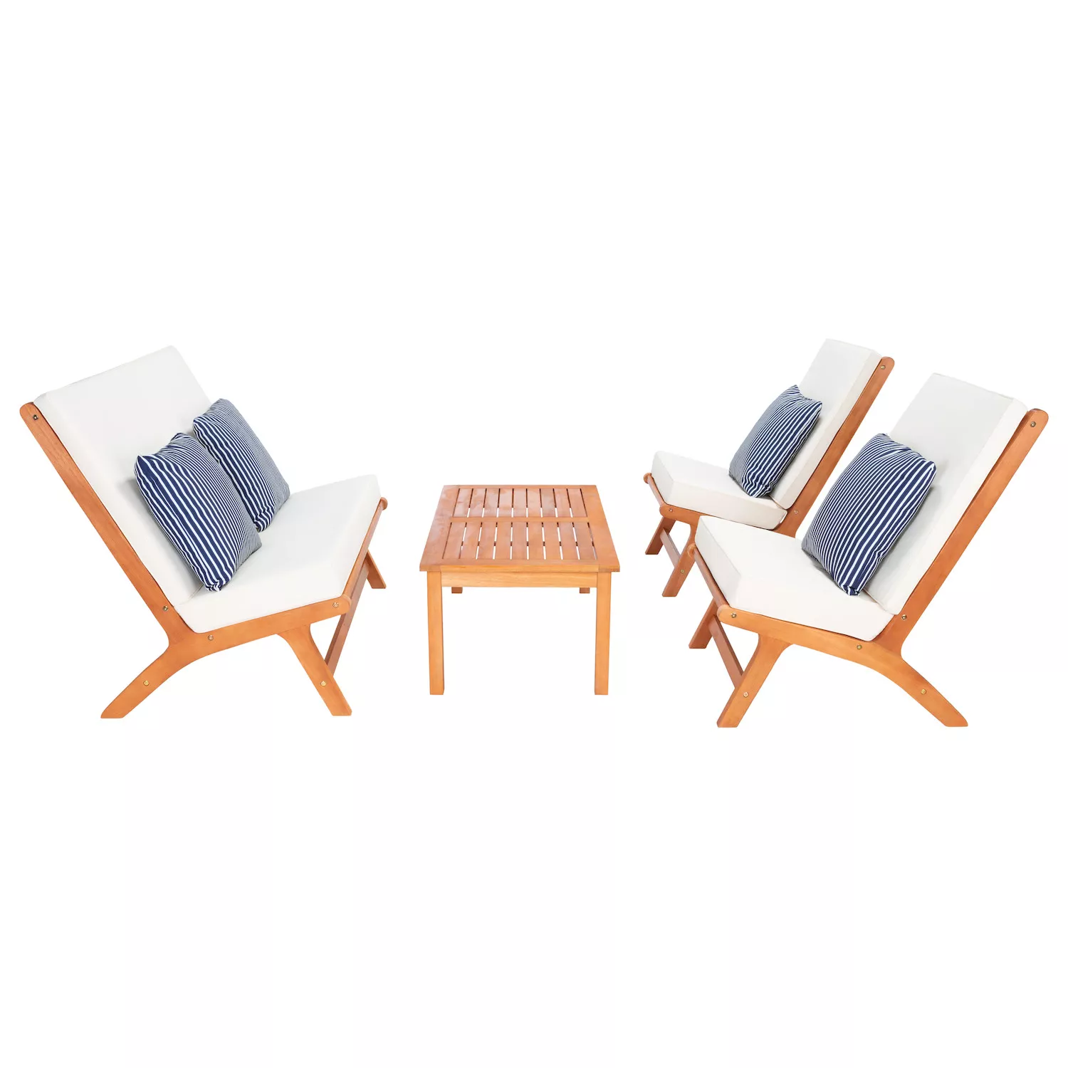 Safavieh Chaston Outdoor Loveseat， Chair and Coffee Table 4-piece Set