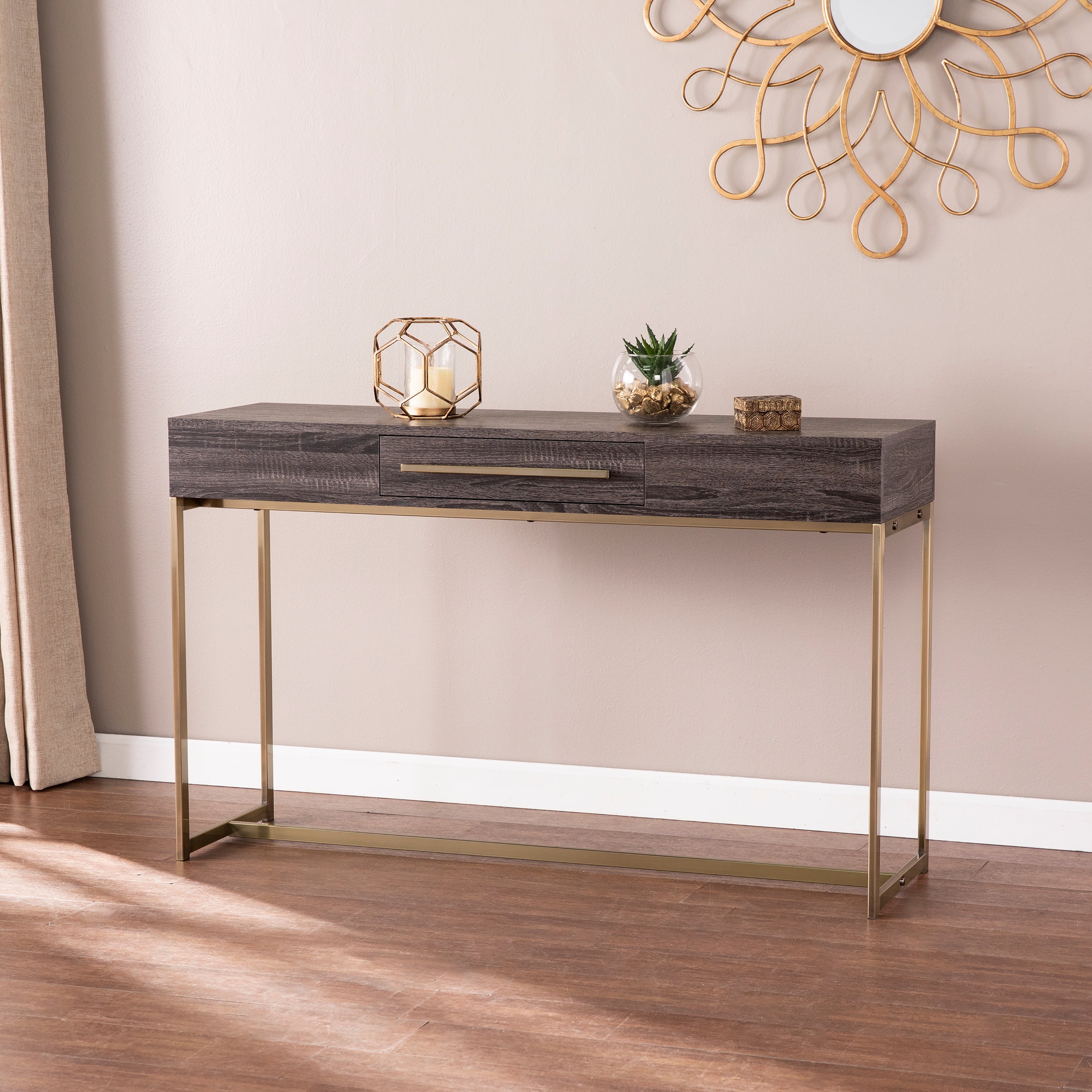 SEI Furniture Akela Transitional Console Table with Storage