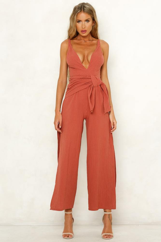 Hearts Are Wild Jumpsuit Brick