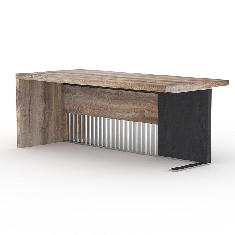 AFTAN Reception Desk Left Panel 180cm - Warm Oak & Black