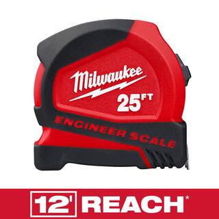 MW 25 ft. Compact Tape Measure with Engineer Scale 48-22-6625E