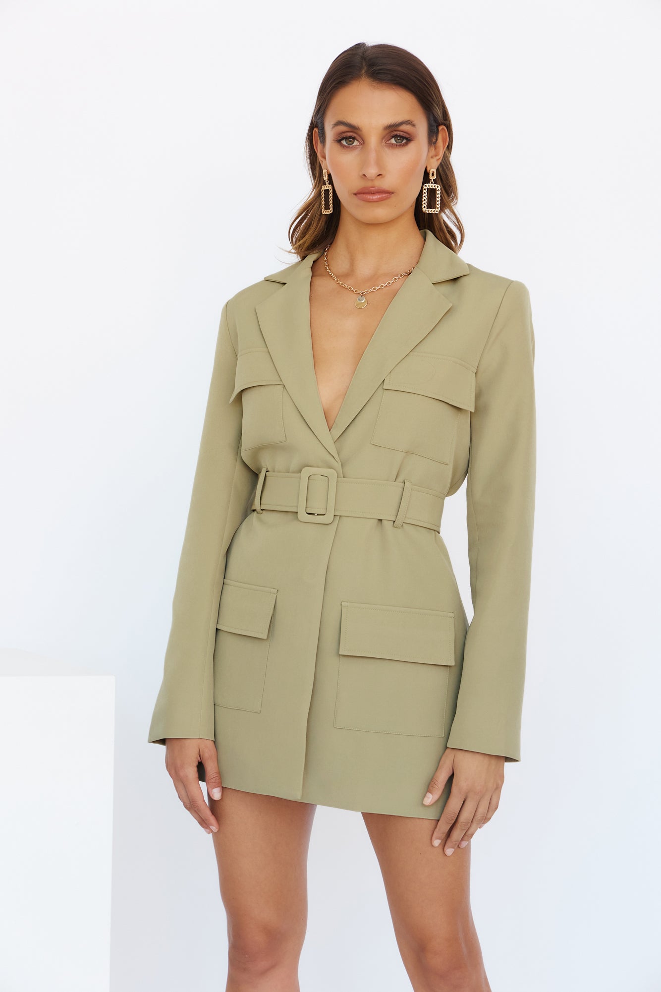 LIONESS Steinway Mini Dress Sage