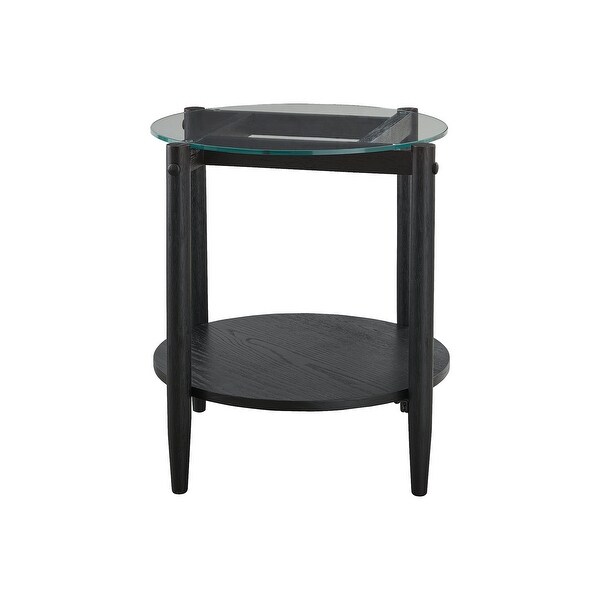 Signature Design by Ashley Westmoro Black/Clear Round End Table