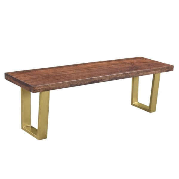 Lark Mango Wood Dining Bench with Gold legs - 60