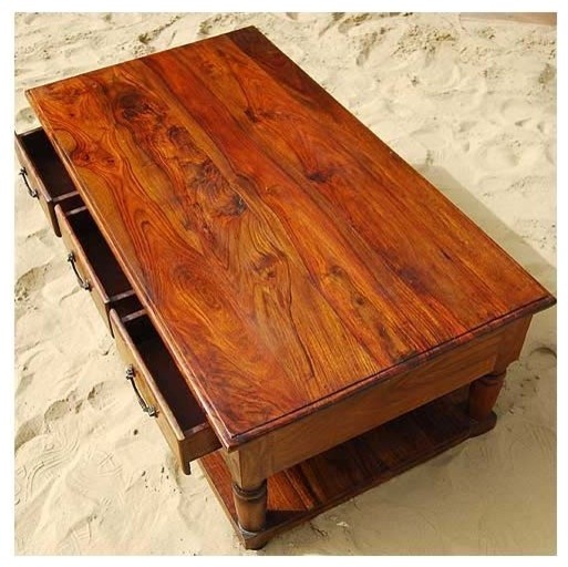 Bakersfield Solid Wood Baluster Coffee Table With 3 Drawer   Traditional   Coffee Tables   by Sierra Living Concepts Inc  Houzz