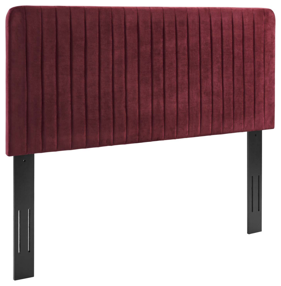 Milenna Channel Tufted Performance Velvet King/Cal King Headboard   Contemporary   Headboards   by ShopFreely  Houzz