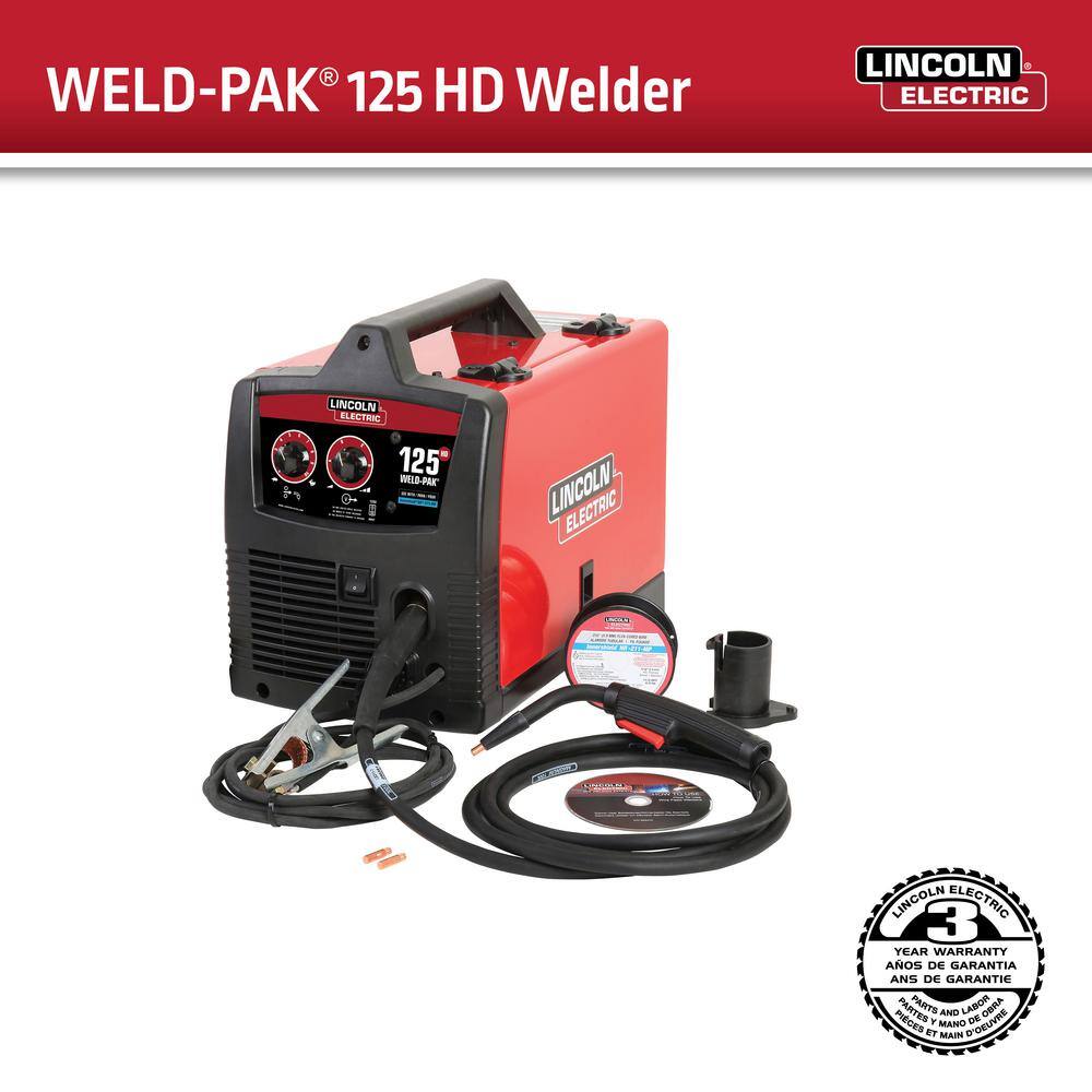 Lincoln Electric 125 Amp Weld-Pak 125 Flux-Core Wire Feed Welder 115V (No Gas) K2513-1