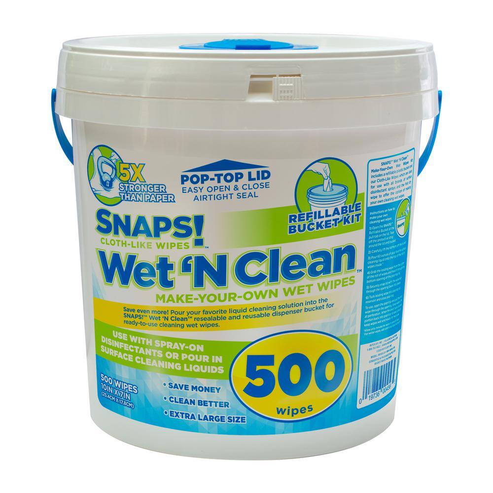 INTEX SNAPS! Wet N Clean Bucket (500-Count) NW-00456-5001