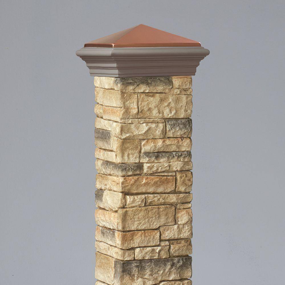 ProWood 8-14 in. x 8-14 in. x 3-12 ft. Beige Stacked Stone Postcover 163402