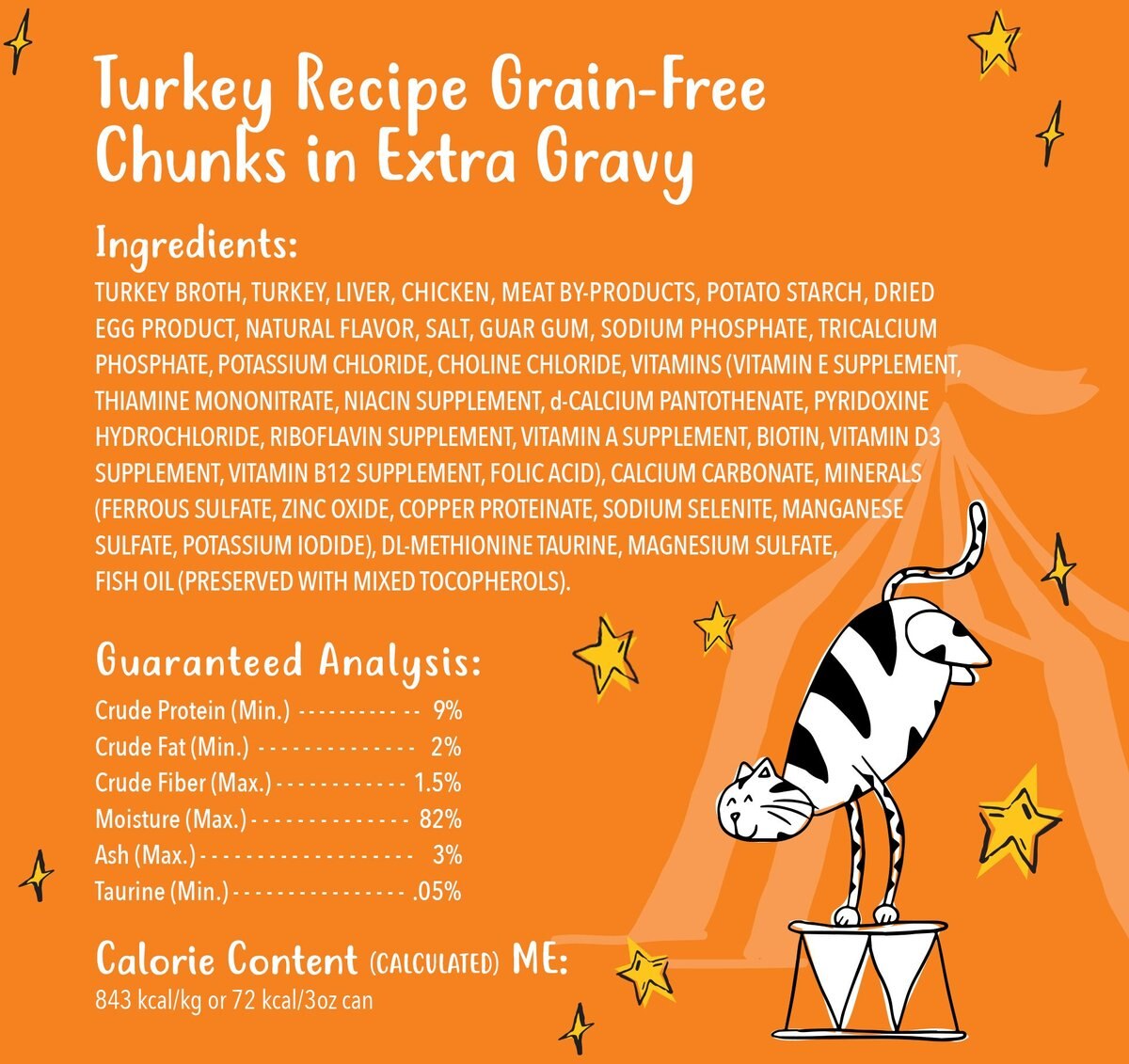 Tiny Tiger Chunks in EXTRA Gravy Turkey Recipe Grain-Free Canned Cat Food