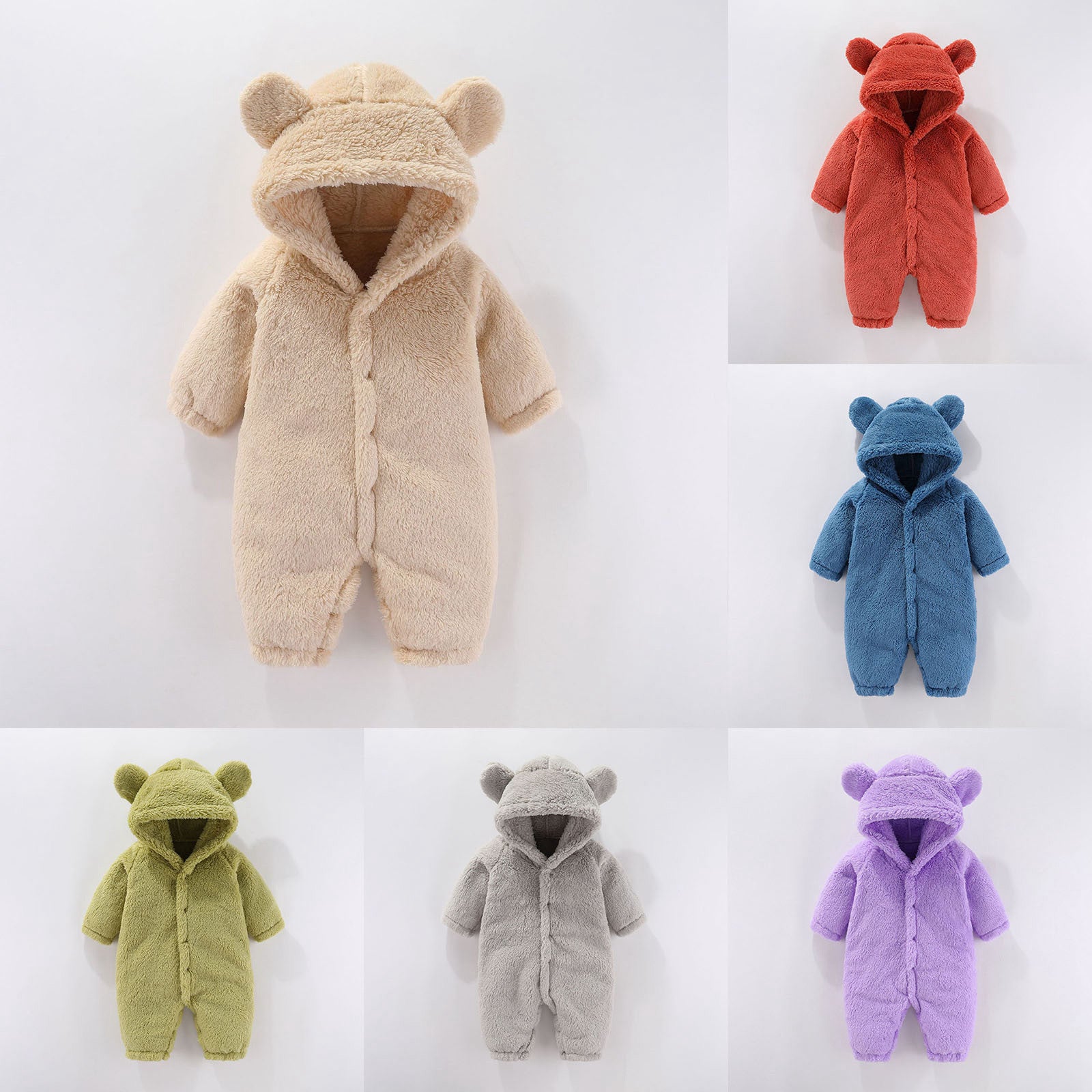 0-12M Newborn Baby Rompers Autumn Winter Warm Fleece Baby Boys Girl Costume Baby Girls Clothing Animal Overall Baby Jumpsuits