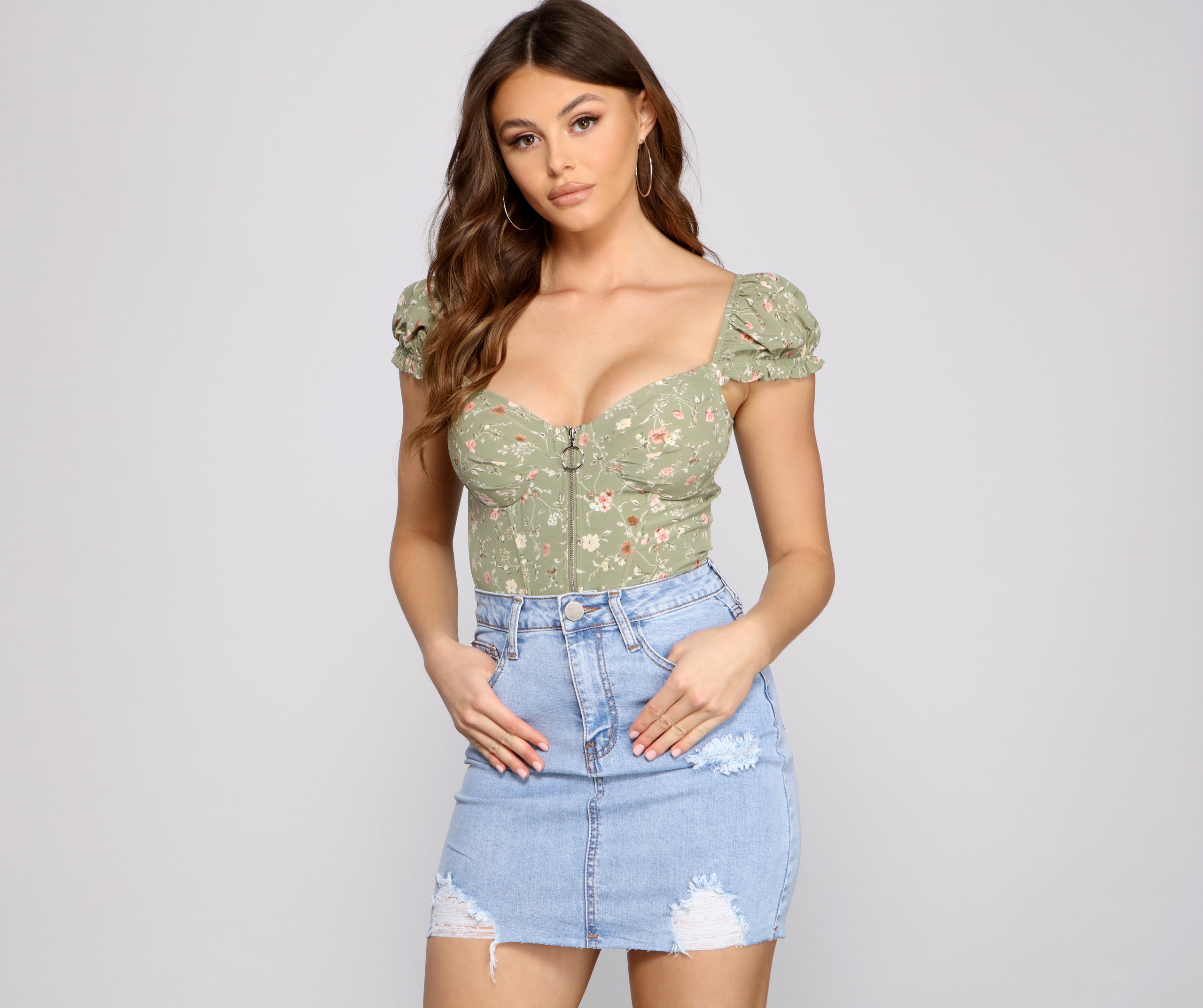 Flirtatious Floral Corset Crop Top