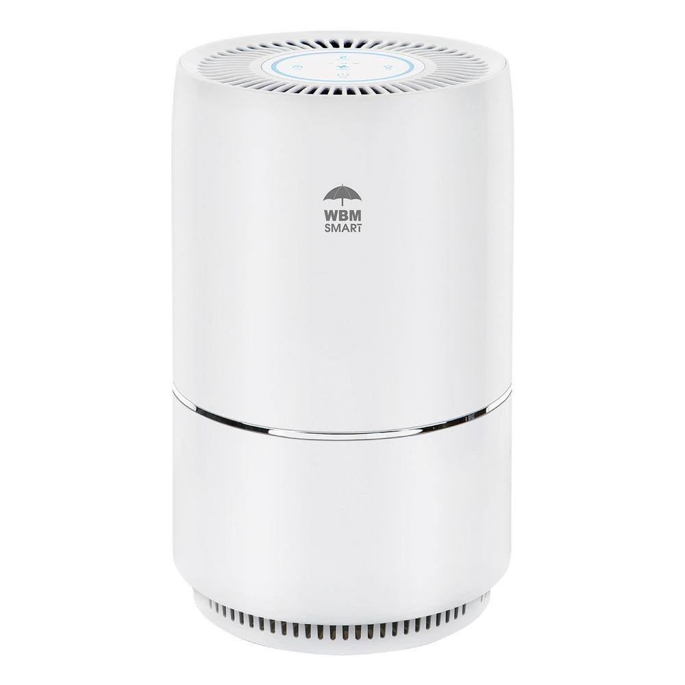 WBM SMART Air Purifier True HEPA for Large Rooms Remove 99.97% Dust Mold Pet Odors White AR-04-WHITE-A