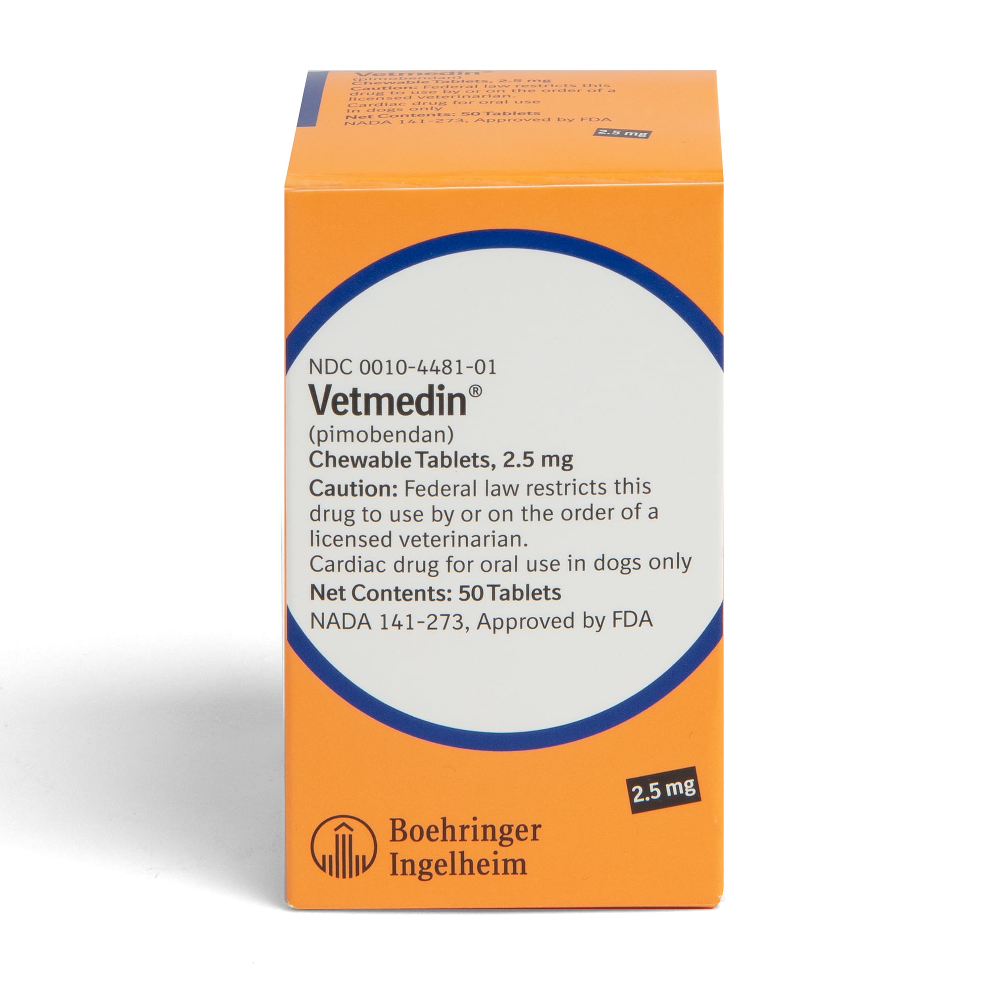 Vetmedin 2.5 mg for Dogs， 50 Chewable Tablets