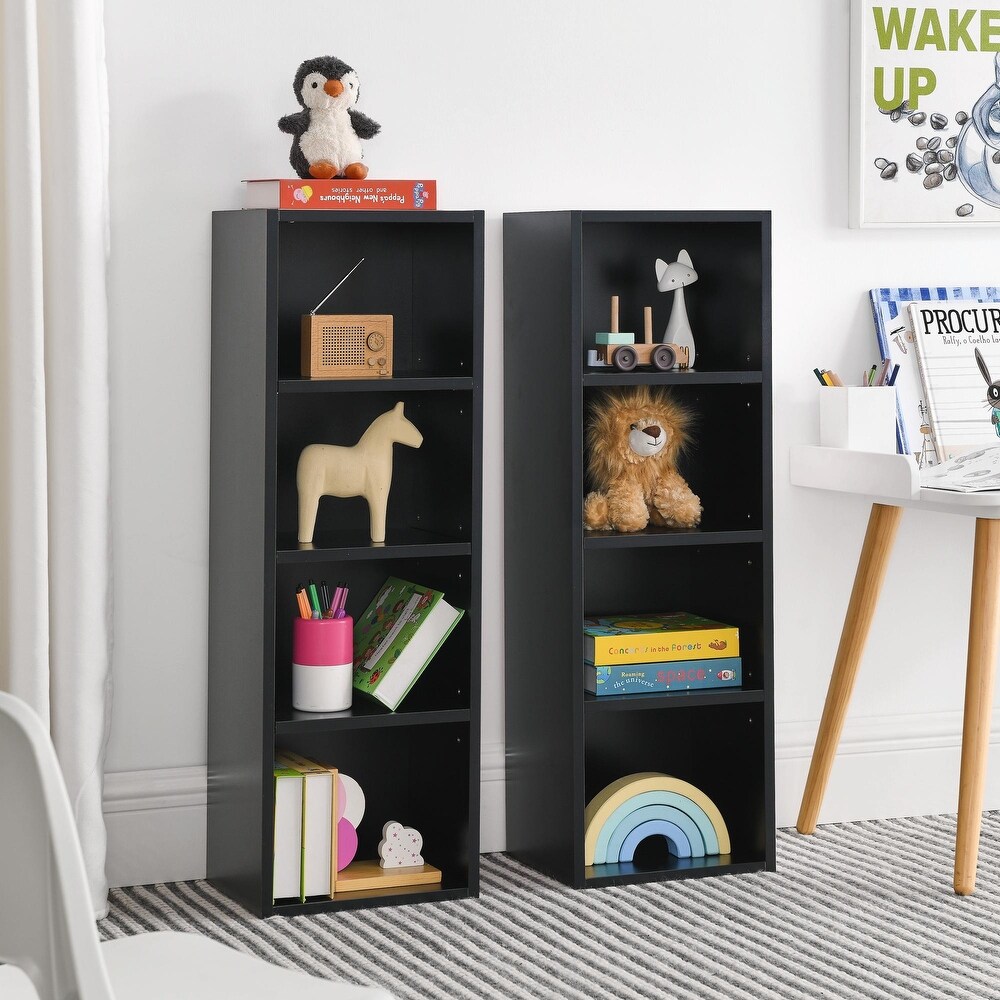 Adjustable 8 Tier Media Tower: Streamlined CD/DVD Storage  Bookcase with Adjustable Shelves. Versatile Double Decker Display