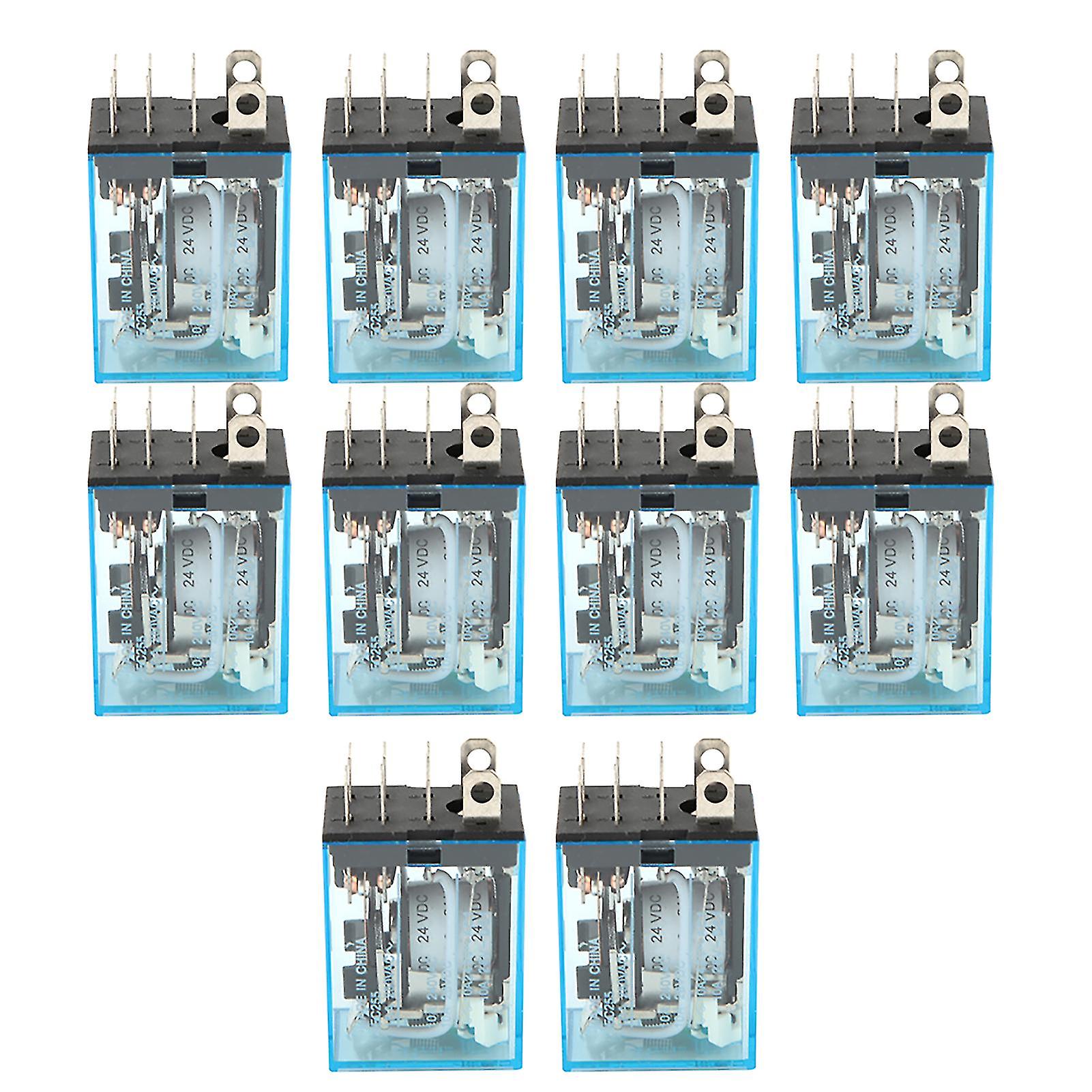 10pcs LY2N-J 5A 8Pin DPDT Electromagnetic Coil Power Relay (24VDC)