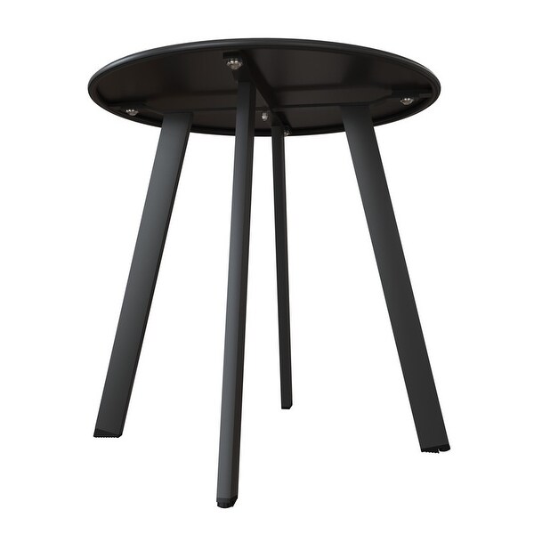 Grand patio Outdoor Side Table Round End Table with Square Feet Small Accent Table Great for Patio Balcony